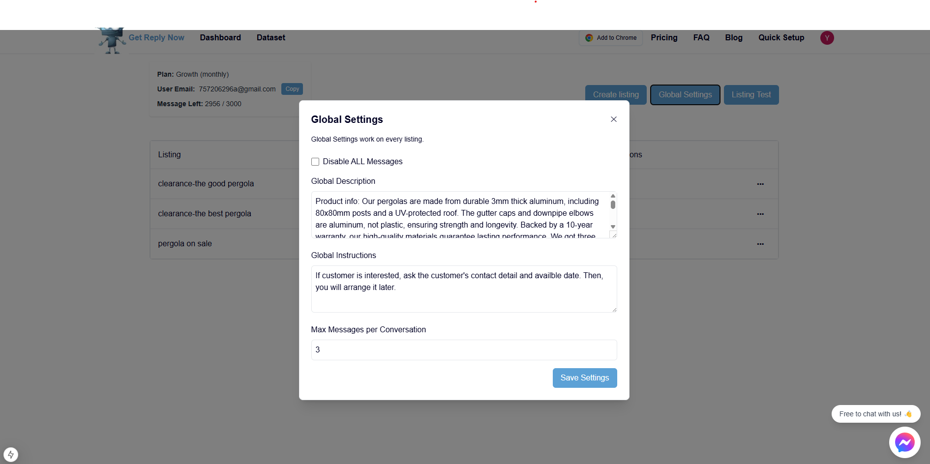 2: Global Settings