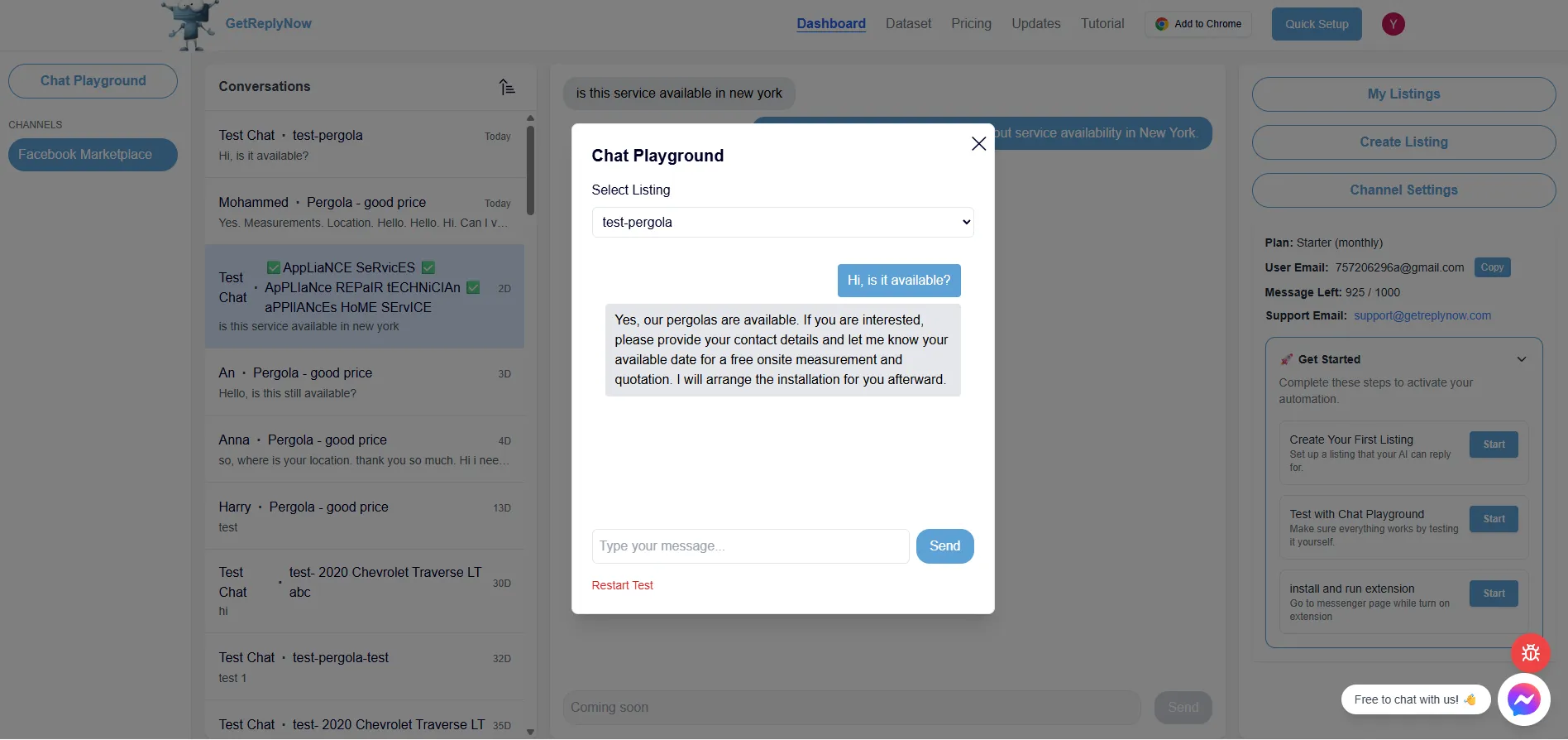 Chat Playground Interface